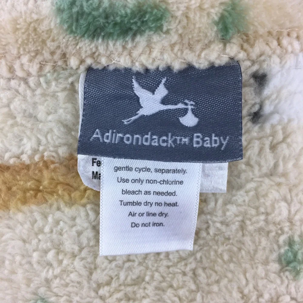 Adirondack Baby Plush‎ Blanket 28x38 Tan Safari Giraffe Zebra Lion Elephant